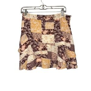 Fairycore Y2K Floral Patchwork Ruffle Mini‎ Skirt Cute Girly Casual Whimsy